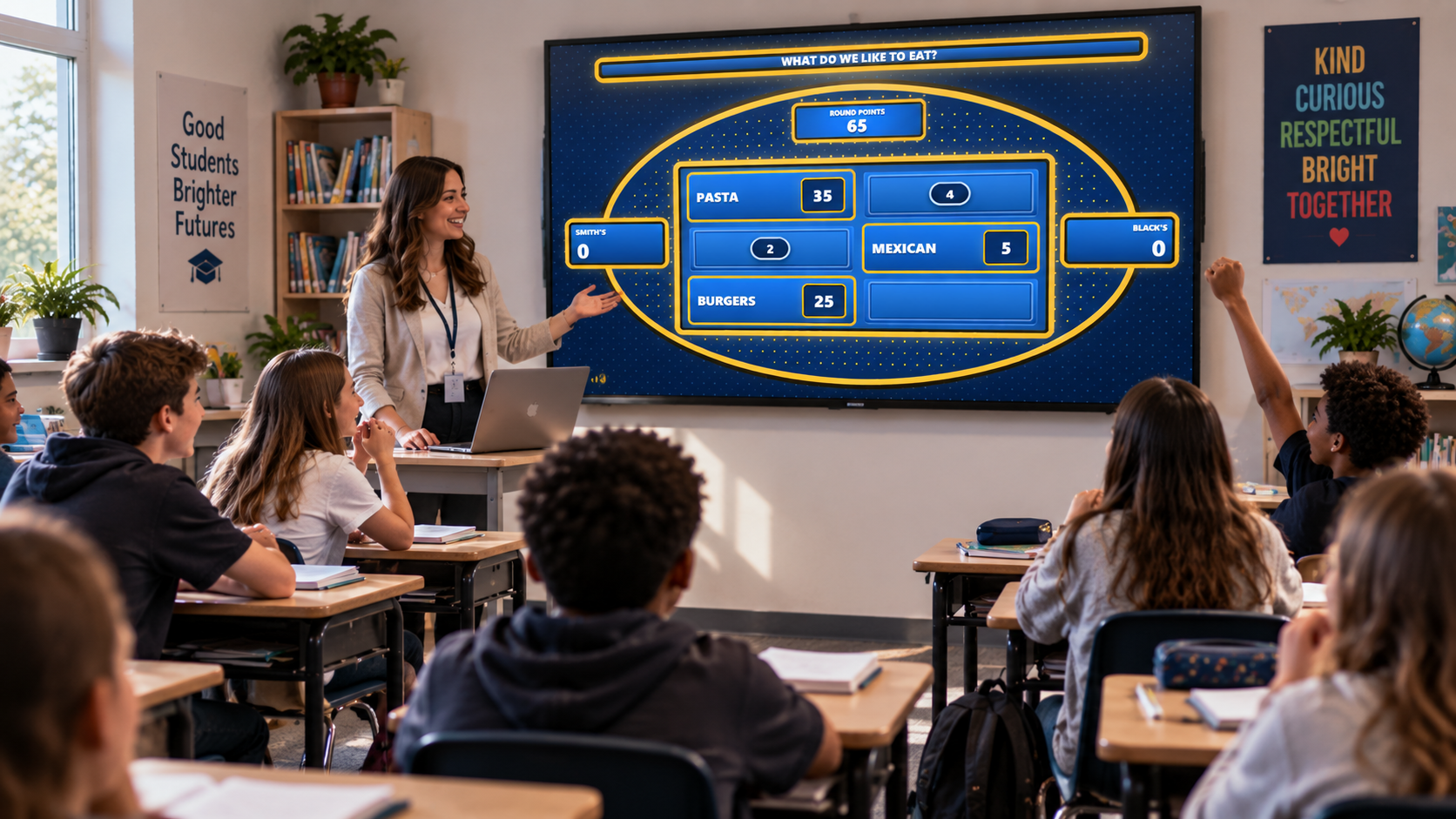 Interactive classroom game show for students