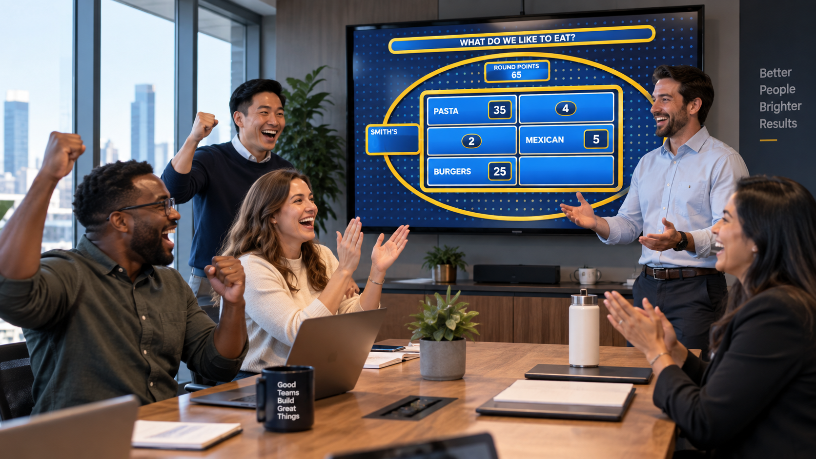 Team-building game show for corporate events
