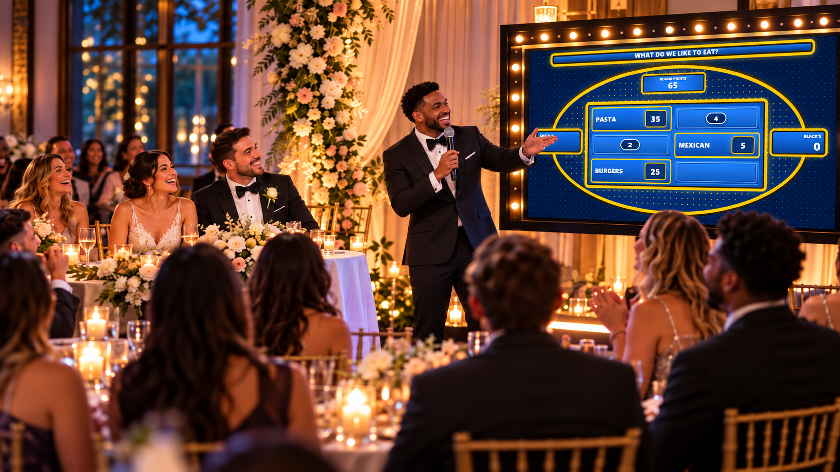 Wedding reception using Familio Games for an interactive game show
